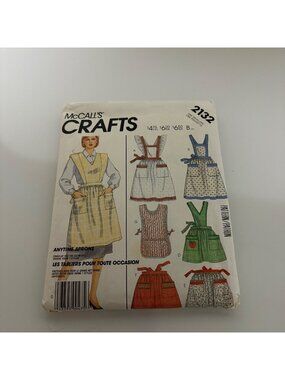McCalls Crafts Pattern 2132 Anytime Aprons Sewing Pattern Vintage